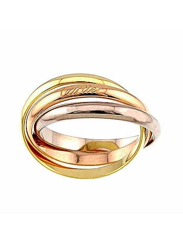Cartier Cartier Trinity Ring, Medium MM #69, 18K Yellow Gold, White Pink Triple Band, Three 3 Colors, 750 Gold. (view 1)