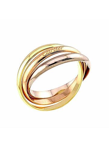 Cartier Cartier Trinity Ring, Medium MM #69, 18K Yellow Gold, White Pink Triple Band, Three 3 Colors, 750 Gold. (view 2)