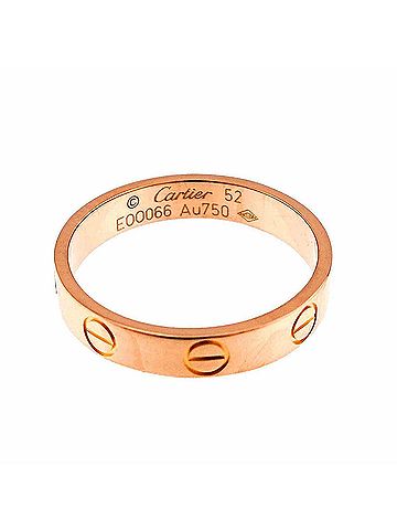 Cartier Cartier Mini Love Ring #52, 18K PG Pink Gold 750. (view 2)