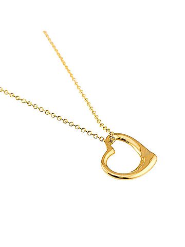 Tiffany & Co. Tiffany &amp; Co. Heart Necklace, 15.5mm wide, 40cm length, 18K YG Yellow Gold 750 Open Necklace (view 2)