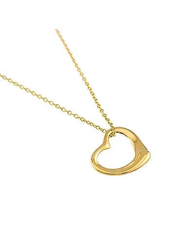 Tiffany & Co. Tiffany &amp; Co. Heart Necklace, 15mm wide, 40cm length, 18K Yellow Gold (750) Open Necklace (view 2)