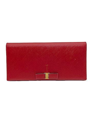 Salvatore Ferragamo Salvatore Ferragamo Vara Ribbon Bi-fold Long Wallet 22-B480 Red Leather Women's (view 1)