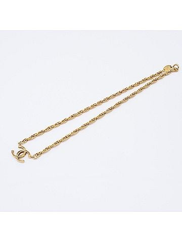 Chanel CHANEL Coco Mark Chain Necklace, Gold GP, Women's (view 2)