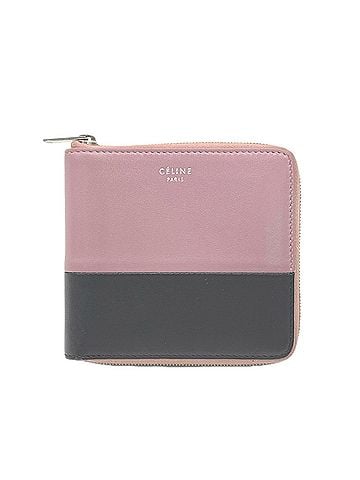 Céline CELINE Calf Leather Small Zip Multifunction Bi-fold Wallet 105023AFF (Pink/Black) - Women's (view 1)