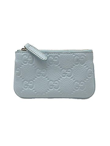 Gucci GUCCI GG Emblem Key Pouch 815891 Wallet/Coin Case Blue Grain Leather Women's (view 1)