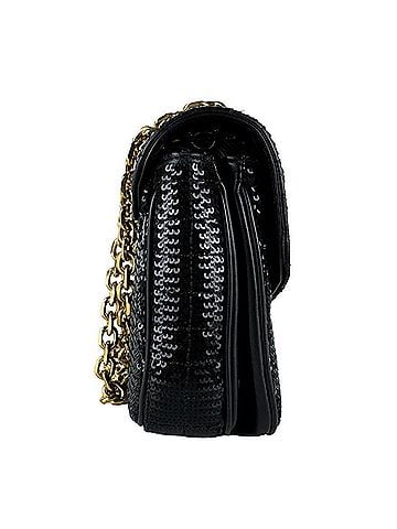 Céline Celine CELINE Shoulder Bag C Logo Sequin Black Women's z10839 (view 2)