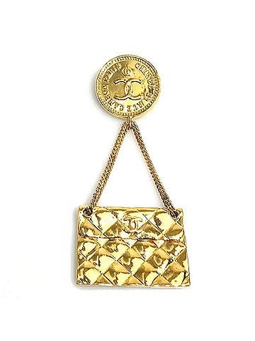 Chanel Chanel brooch, metal, gold, women's, 56806a (view 1)