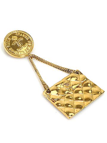 Chanel Chanel brooch, metal, gold, women's, 56806a (view 2)
