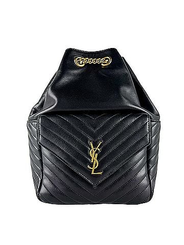 Saint Laurent Saint Laurent Joe Leather Backpack, Black, Women's, 672609 z10844 (view 1)