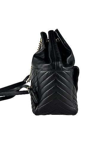 Saint Laurent Saint Laurent Joe Leather Backpack, Black, Women's, 672609 z10844 (view 2)