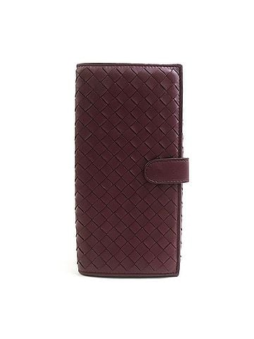 Bottega Veneta Bottega Veneta bi-fold long wallet, Intrecciato leather, Bordeaux, for men and women, h32462k (view 1)
