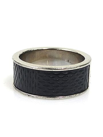 Louis Vuitton Louis Vuitton Damier Bague Soho Ring, Metal, Black/Silver, Men's, 56810b (view 2)