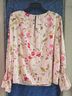 CeCe 100% Polyester Floral Pink Long Sleeve Blouse Size XL - photo 3