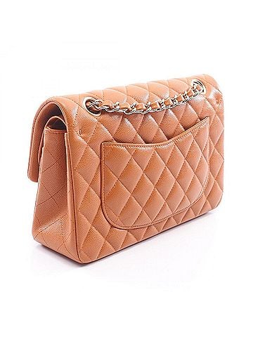 Chanel Chanel Matelassé Double Flap Shoulder Bag/Handbag, Caviar Leather (Grained Calfskin), Women's, Brown, A01113 (view 2)