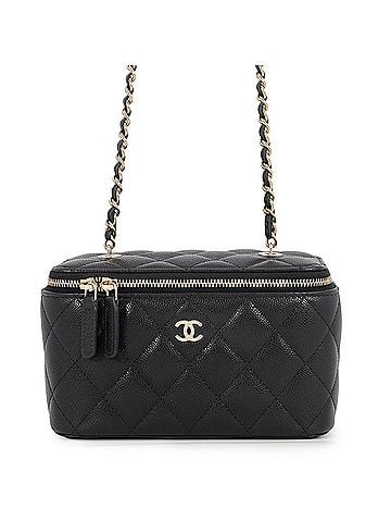Chanel Chanel Chain Shoulder Bag Vanity Case Coco Mark Matelassé Caviar Skin AP1341 CHANEL Handbag Quilted Black Women's (view 1)