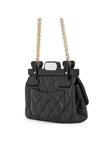 Chanel Chanel Chain Shoulder Bag, Matelassé, Coco Mark, 2.55, Reissue, Hanger, Lambskin, CHANEL, Black, 2016 Limited Edition, Handbag, CHANEL (view 2)