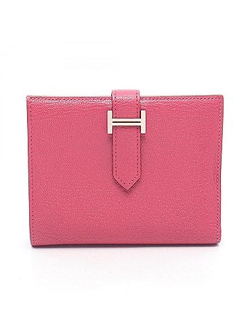 Hermès Hermes Bearn Compact Bi-fold Wallet, Rose Purple, Chevre Leather, Women's, Pink (view 1)