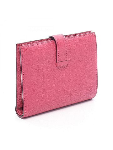 Hermès Hermes Bearn Compact Bi-fold Wallet, Rose Purple, Chevre Leather, Women's, Pink (view 2)