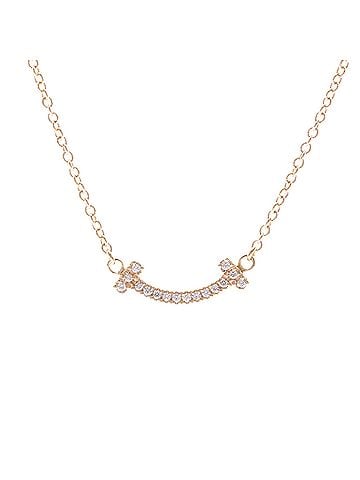Tiffany & Co. Tiffany Tiffany T Smile Small Size Necklace Pink Gold (18K) No Stone Men,Women Fashion Necklace (Pink Gold) (view 1)