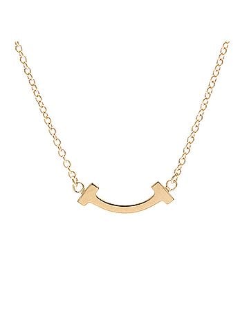 Tiffany & Co. Tiffany Tiffany T Smile Small Size Necklace Pink Gold (18K) No Stone Men,Women Fashion Necklace (Pink Gold) (view 2)
