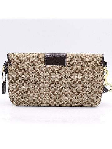 Coach COACH Leather Mini Signature Shoulder Bag, Brown/Beige, Women's (view 2)