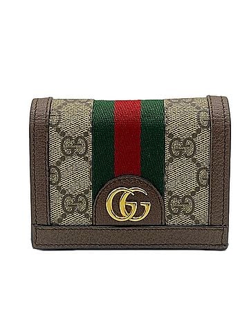 Gucci GUCCI Ophidia GG Business Card Holder/Card Case Wallet 523155 Bi-fold Brown Beige Multicolor Leather Men's (view 1)