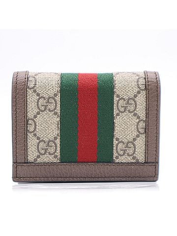 Gucci GUCCI Ophidia GG Business Card Holder/Card Case Wallet 523155 Bi-fold Brown Beige Multicolor Leather Men's (view 2)