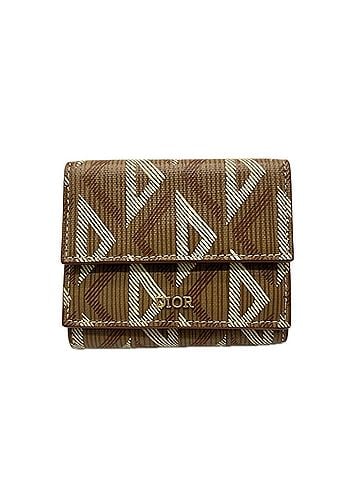 Christian Dior Christian Dior CD Diamond Compact Wallet 2ESBC110 Tri-fold Brown Cream Leather Men's (view 1)