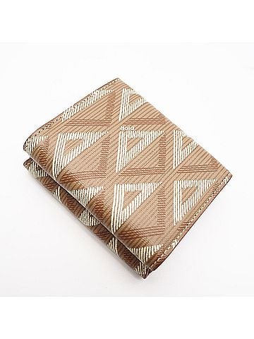 Christian Dior Christian Dior CD Diamond Compact Wallet 2ESBC110 Tri-fold Brown Cream Leather Men's (view 2)