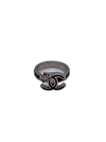Chanel CHANEL Camellia Coco Mark Ring SP 07P - Black Silver Women's (view 1)
