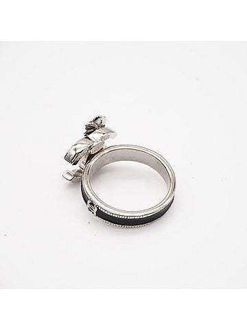 Chanel CHANEL Camellia Coco Mark Ring SP 07P - Black Silver Women's (view 2)