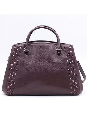 Coach COACH Leather Luxury Studded Small Margot Carryall F35221 Handbag Shoulder Bag Bordeaux Women's (view 2)