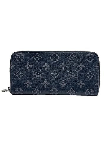 Louis Vuitton LOUIS VUITTON Monogram Eclipse Zippy Wallet Vertical M62295 Long Black Gray Leather Men's (view 1)