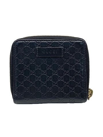 Gucci GUCCI Microguccissima Bi-fold Compact Wallet 449395 Black Calf Leather Men's (view 1)