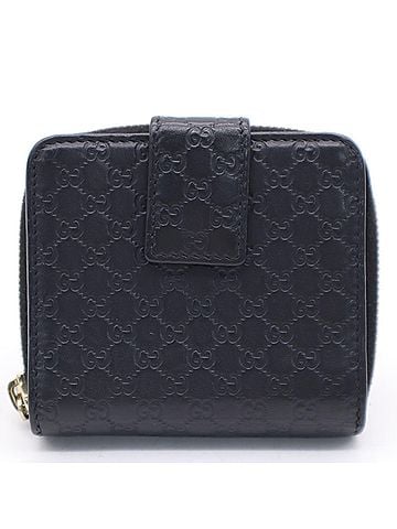Gucci GUCCI Microguccissima Bi-fold Compact Wallet 449395 Black Calf Leather Men's (view 2)
