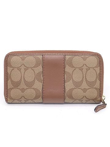 Coach COACH Signature Round Zip Long Wallet F54630 Brown Beige Multicolor (view 2)