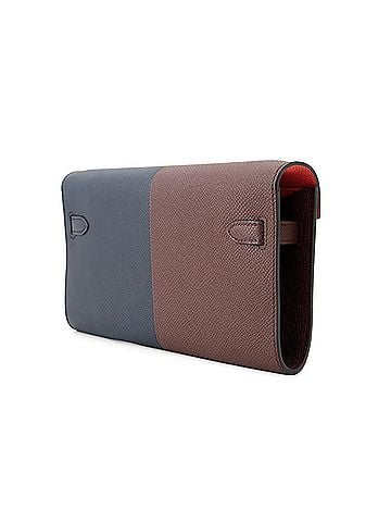 Hermès Hermes Kelly Wallet Long to Go Casaque Blue Indigo Rouge Sellier Rose Texas Epsom Leather B Stamp Shoulder HERMES WALLET (view 2)