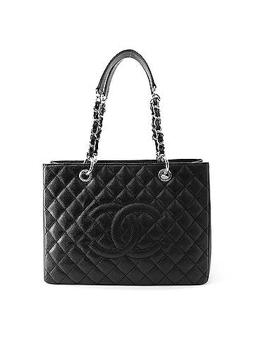Chanel Chanel Chain Tote Bag, Coco Mark, Matelassé GST, Caviar Skin, A50995, CHANEL Shoulder Black, Handbag, Women's, (view 1)