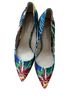 Neiman Marcus Floral Multi Color Heels Size 7 1/2 - photo 1