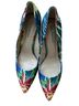 Neiman Marcus Floral Multi Color Heels Size 7 1/2 - photo 2