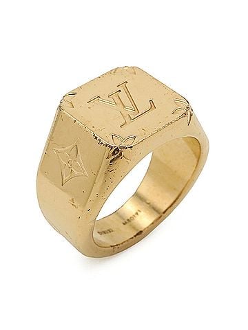 Louis Vuitton LOUIS VUITTON Louis Vuitton Signet Ring Monogram Size L (approx. Japanese size) GP Gold M80191 (view 1)