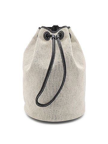 Hermès HERMES Sac Marine Recife MM Shoulder Bag, Toile H Leather, Light Gray/Black (view 2)
