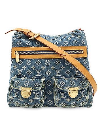 Louis Vuitton LOUIS VUITTON Louis Vuitton Monogram Denim Baggy GM Shoulder Bag with Long Strap, Blue, M95048 (view 1)
