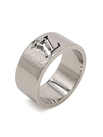 Louis Vuitton LOUIS VUITTON Louis Vuitton Bague Champs-Élysées Ring, Stainless Steel, Size M (approx. Japanese), M65456 (view 1)