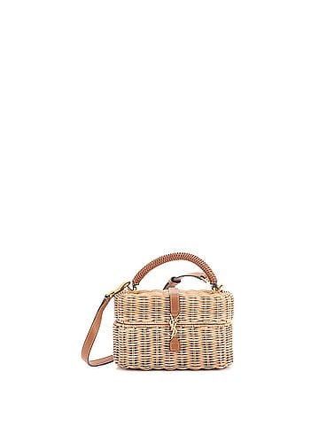 Saint Laurent Gaby Top Handle Vanity Bag Wicker with Leather (view 1)