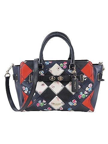 Coach Coach Patchwork Flower Handbag F38210 Leather Black Navy Red 2-Way Crossbody Shoulder Bag for Women COACH (view 2)