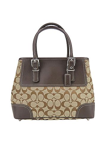 Coach Coach Signature Handbag 6366 Canvas Leather Beige Brown Tote Women's COACH (view 2)