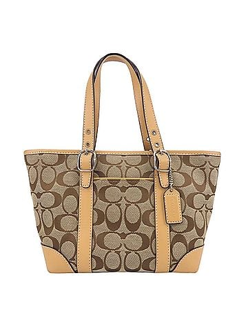 Coach Coach Signature Handbag 6043 Canvas Leather Beige Brown Mini Women's COACH (view 1)