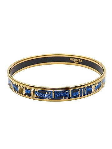 Hermès Hermes Bracelet Email PM Enamel Metal Blue Gold Black Cloisonné Ribbon Women's HERMES (view 1)