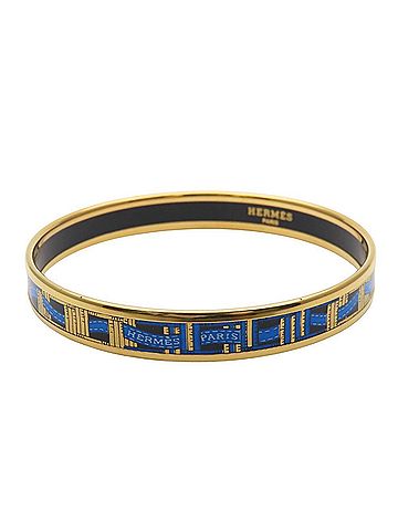 Hermès Hermes Bracelet Email PM Enamel Metal Blue Gold Black Cloisonné Ribbon Women's HERMES (view 2)